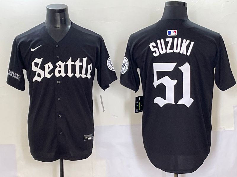 Men 2025 Seattle Mariners #51 Suzuki Five generations Joint Name Nike MLB Jersey style 13